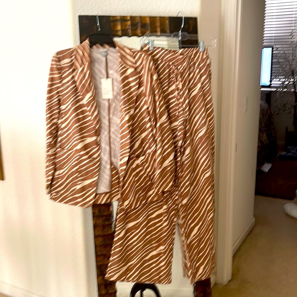 Wide leg Linen Pants suit